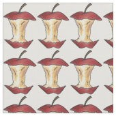 Shiny Red Delicious Äpfel Apfel Core Fruit Print Stoff (Nahaufnahme)