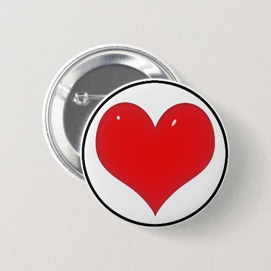 Shiny Red Heart Button (Vorne & Hinten)