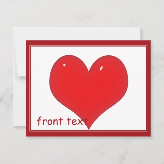 Shiny Red Heart (Ihren Text hinzufügen) Einladung (Vorderseite)