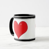Shiny Red Heart (Ihren Text hinzufügen) Tasse (Vorderseite Links)