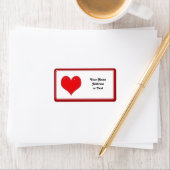 Shiny Red Heart of Liebe Adressaufkleber (Insitu)