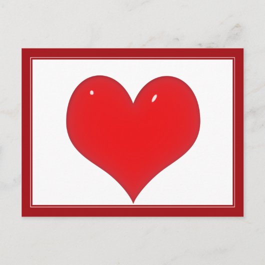 Shiny Red Heart Postkarte (Vorderseite)