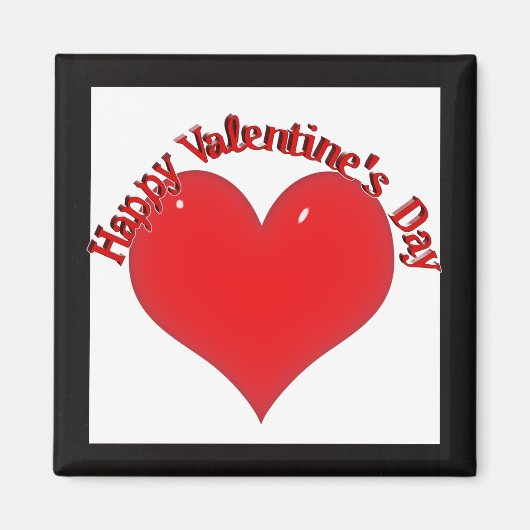 Shiny Red Heart Valentine Magnet (Vorne)