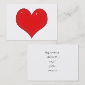 Shiny Red Heart Visitenkarte (Vorne/Hinten)