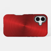 Shiny Red Metallic Design iPhone 16 Hülle (Rückseite (Horizontal))