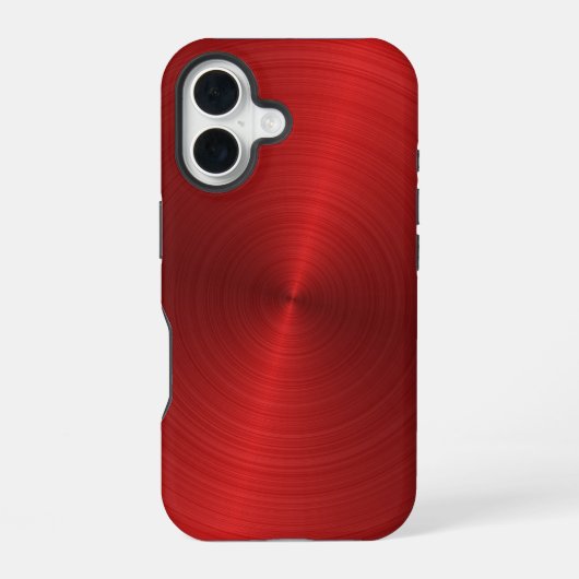Shiny Red Metallic Design iPhone 16 Hülle (Rückseite)