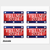 Shiny Red Patriotic Donald Trump 2024 Rechteckiger Aufkleber (Blatt)