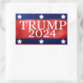 Shiny Red Patriotic Donald Trump 2024 Rechteckiger Aufkleber (Tasche)