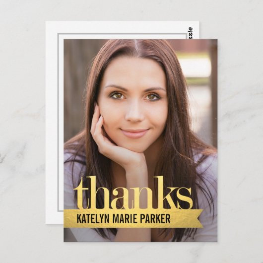 Shiny Ribbon Abschluss Danke Karte (Vorne/Hinten)