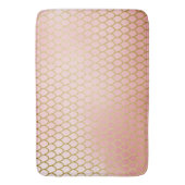 Shiny Rose Blush Gold Glitzer Mermaid Scales Badematte (Vorderseite Vertikal)