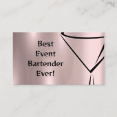 Shiny Rose Gold Event Bartender Business Card Visitenkarte (Vorderseite)