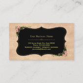 Shiny Rose Gold Glitzer Wild Blume Monogram Visitenkarte (Rückseite)