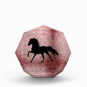Shiny Rose Gold Horse Fotoblock