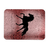 Shiny Rose Gold Horse Magnet (Horizontal)