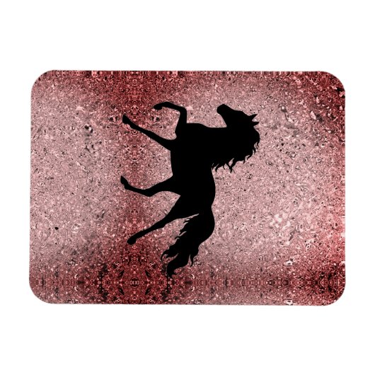 Shiny Rose Gold Horse Magnet (Horizontal)