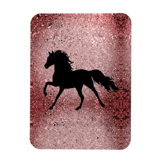 Shiny Rose Gold Horse Magnet (Vertikal)