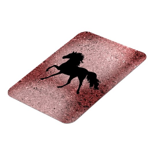 Shiny Rose Gold Horse Magnet (Linke Seite)