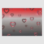 Shiny rote Metallische Herzen auf rot bis schwarz  Seidenpapier (Vorderseite)