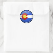 Shiny Round Colorado Flag Runder Aufkleber (Tasche)