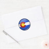 Shiny Round Colorado Flag Runder Aufkleber (Umschlag)