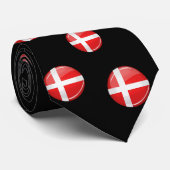 Shiny Round Denmark Flag Krawatte (Gerollt)