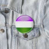 Shiny Round Genderqueer Flag Button (Beispiel)