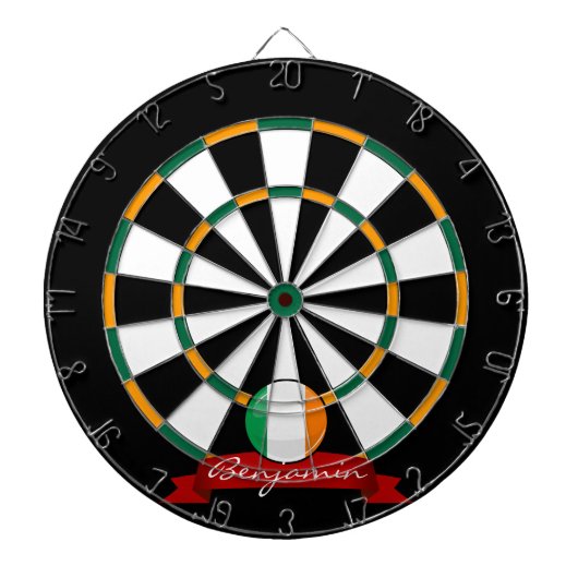 Shiny Round Irish Flag Dartscheibe (vorne)