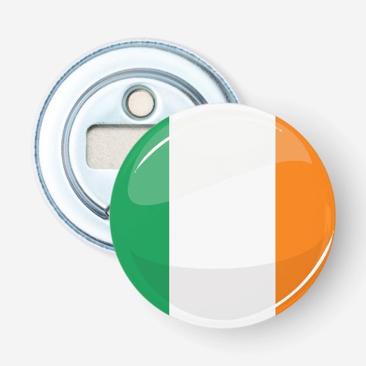 Shiny Round Irish Flag Flaschenöffner (Vorderseite)