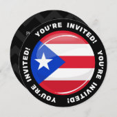 Shiny Round Puerto Rico Fahne Einladung (Vorne/Hinten)