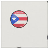 Shiny Round Puerto Rico Fahne Stoff (Nahaufnahme)