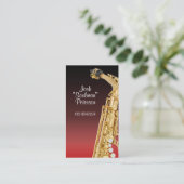 Shiny Saxaphone Red Gradient Business Card Visitenkarte (Stehend Vorderseite)