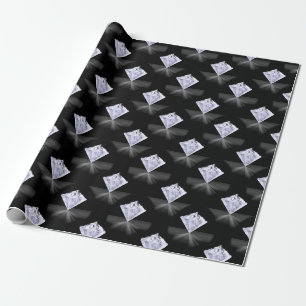 Shiny Schwarz-weiß Diamond Pattern Design Geschenkpapier