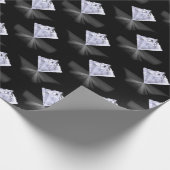Shiny Schwarz-weiß Diamond Pattern Design Geschenkpapier (Ecke)