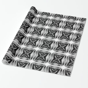 Shiny Schwarz-Weiß-Star Geschenkpapier