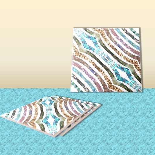 Shiny Seashell Scalloped Strips Fliese
