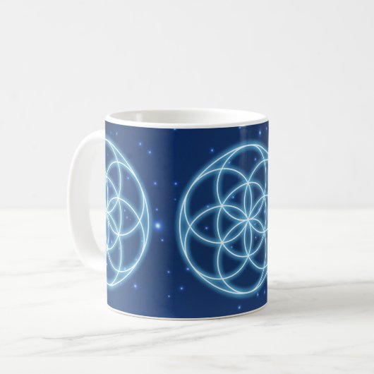 Shiny Seed of Life Universe Kaffeetasse (Vorderseite Links)