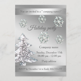 Shiny Sequenzen Snowflake Weihnachts-Party Einladung