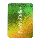 Shiny Shades Green & Yellow Name Kitchen Premium Magnet (Vertikal)