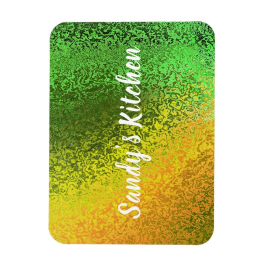 Shiny Shades Green & Yellow Name Kitchen Premium Magnet (Vertikal)