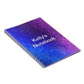 Shiny Shades of Blue & Lila Add Name Notizblock (Rechte Seite)