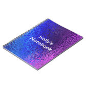 Shiny Shades of Blue & Lila Add Name Notizblock (Linke Seite)