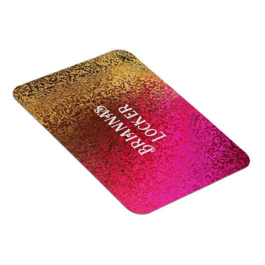 Shiny Shades of Pink & Gold Add Name Magnet (Rechte Seite)