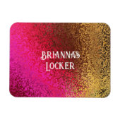 Shiny Shades of Pink & Gold Add Name Magnet (Horizontal)