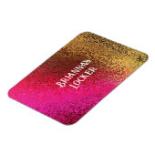 Shiny Shades of Pink & Gold Add Name Magnet (Linke Seite)