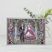 Shiny Silver Fantasy Wedding Classic Verlobung Einladung (Stehend Vorderseite)