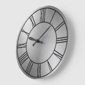 Shiny Silver Foil Black Roman Numerals Große Wanduhr (Winkel)