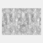 Shiny Silver Glam Animal Print Geschenkpapier Set (Vorderseite 3)