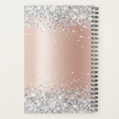 Shiny Silver Glitzer Blale Rose Gold Foil Monogram Planer (Rückseite)