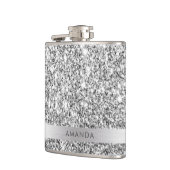 Shiny Silver Glitzer Name Vinyl Wrapper Flasche hi Flachmann (Links)