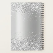 Shiny Silver Glitzer Shimmer Foil Monogramm Planer (Rückseite)